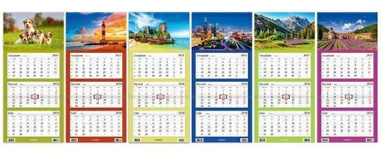 Kalendarz 2024 Trójdzielny MIX 6 wzorów