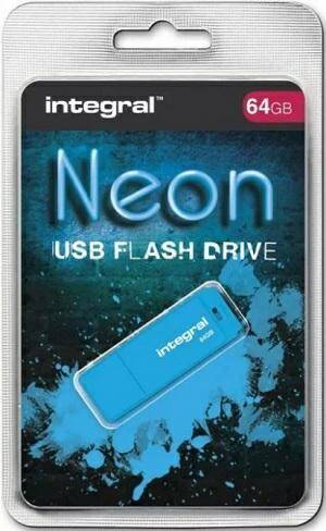 PAMIĘĆ USB 2.0 64GB INTEGRAL NEON BLUE (Zdjęcie 1)