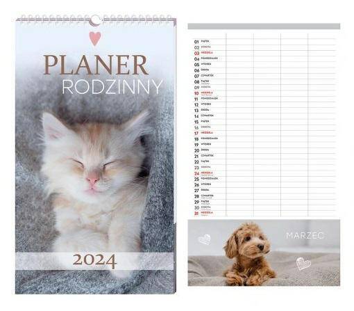 Kalendarz plan.rodzinny 25x43 Zwierzaki