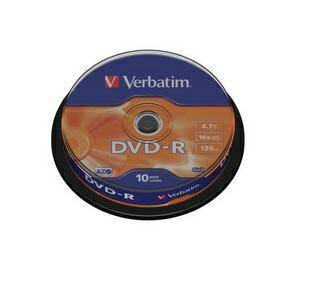 PLYTA DVD-R 16X 4.7GB VERBATIM CAKE 10SZ