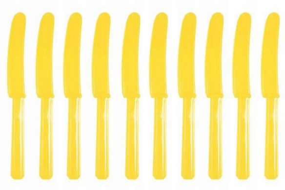Sztućce jednorazowe - Nóż 10szt. żółty