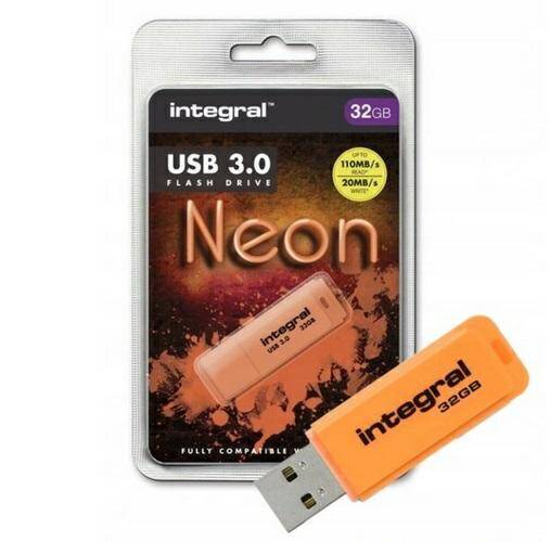 PAMIĘĆ USB 2,0 32GB INTEGRAL NEON ORANGE