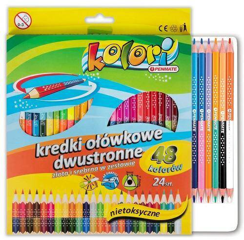 KREDKI OŁÓWKOWE TRÓJKATNE 24/48 KOL