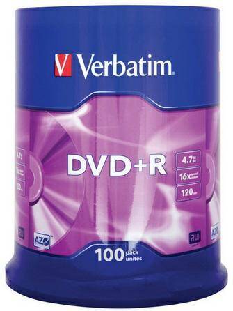 PLYTA DVD+R 16X 4.7GB VERBATIM CAKE 100S