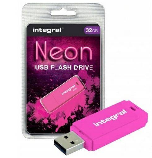 PAMIĘĆ USB 2,0 32GB INTEGRAL NEON PINK