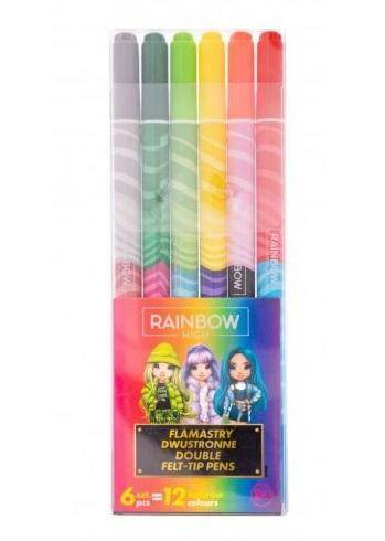 Flamastry dwustronne Rainbow High - 6 sz