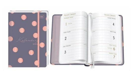 Kalendarz książkowy B6 192 Met.Pink Dot