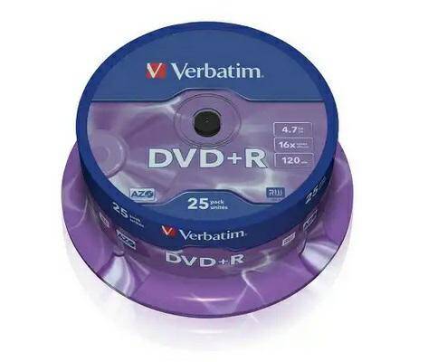 PLYTA DVD+R 16X 4.7GB VERBATIM CAKE 25SZ