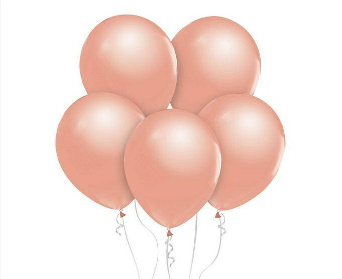 Balony Beauty&Charm, metaliki różowo-zło