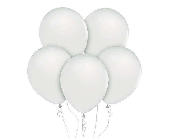 Balony Beauty&Charm, metaliki białe 12