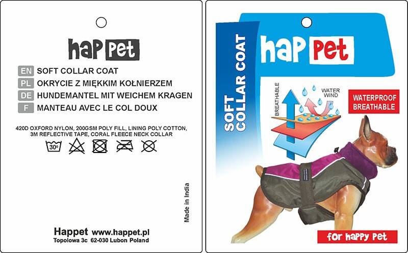 Kurtka dla psa Happet 355B brąz XL-65 cm (Zdjęcie 2)