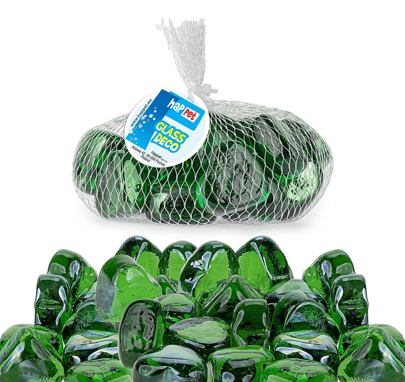 Ozdoba serce Happet OS14 szklane ziel. w siatce (Zdjęcie 1)