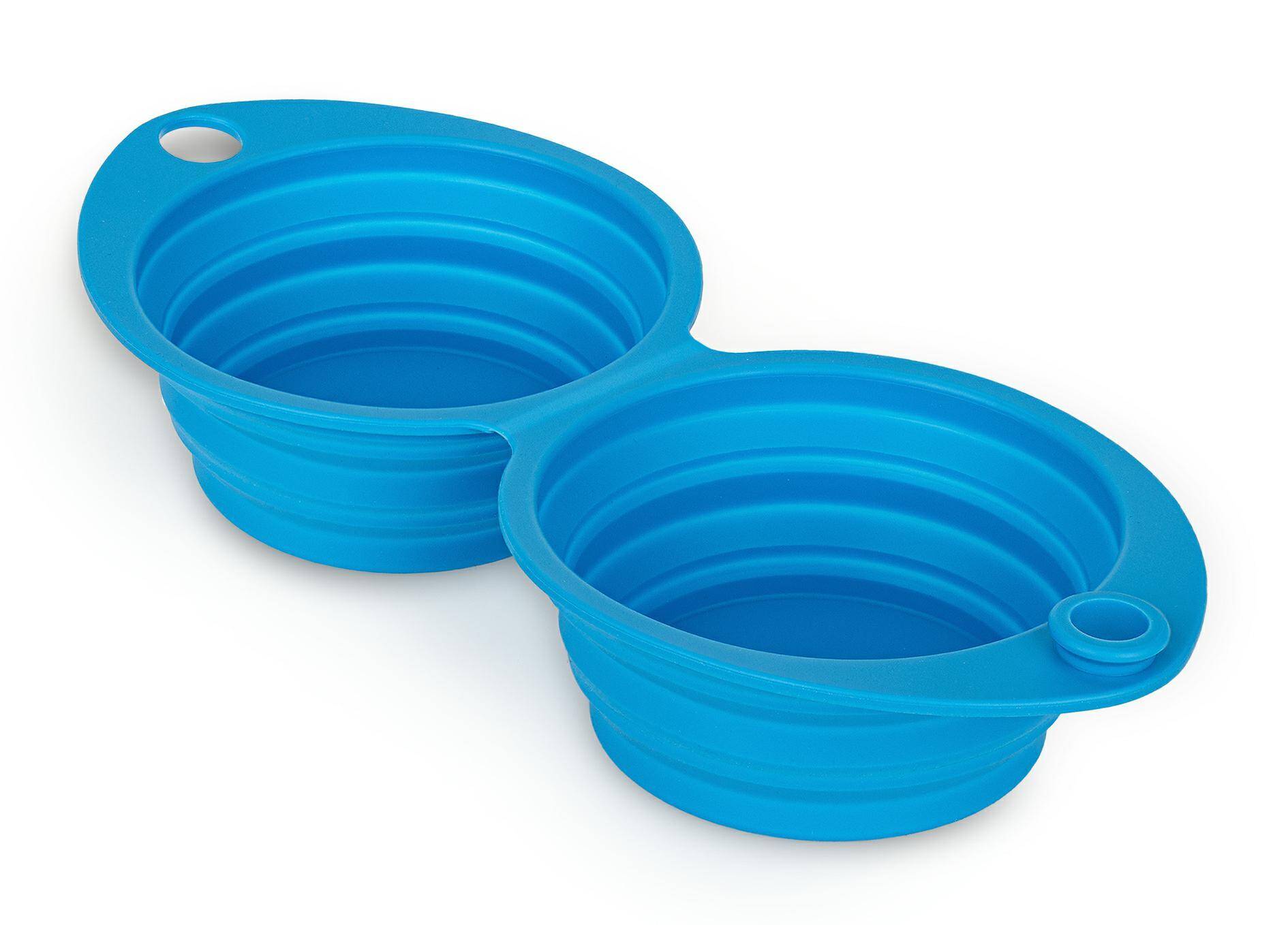Double collapsable bowl 2x0,35l blue (Photo 1)