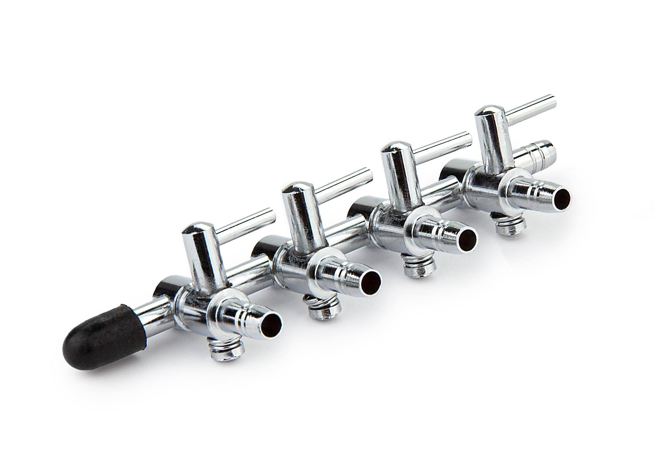 Metal air divider with valves 4-ways Happet 1 pcs.