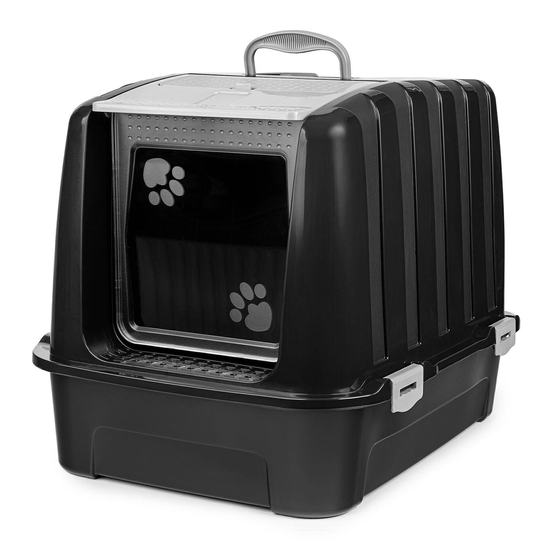 Cat litter tray Elite gray and black