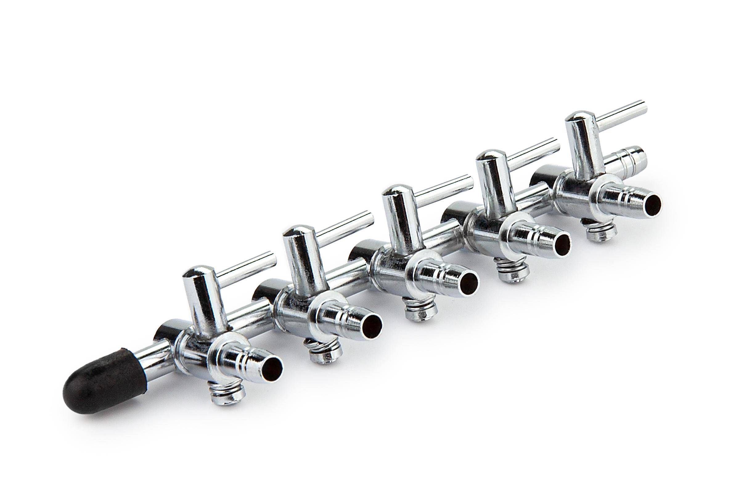 Metal air divider with valves 5-ways Happet 1 pcs.