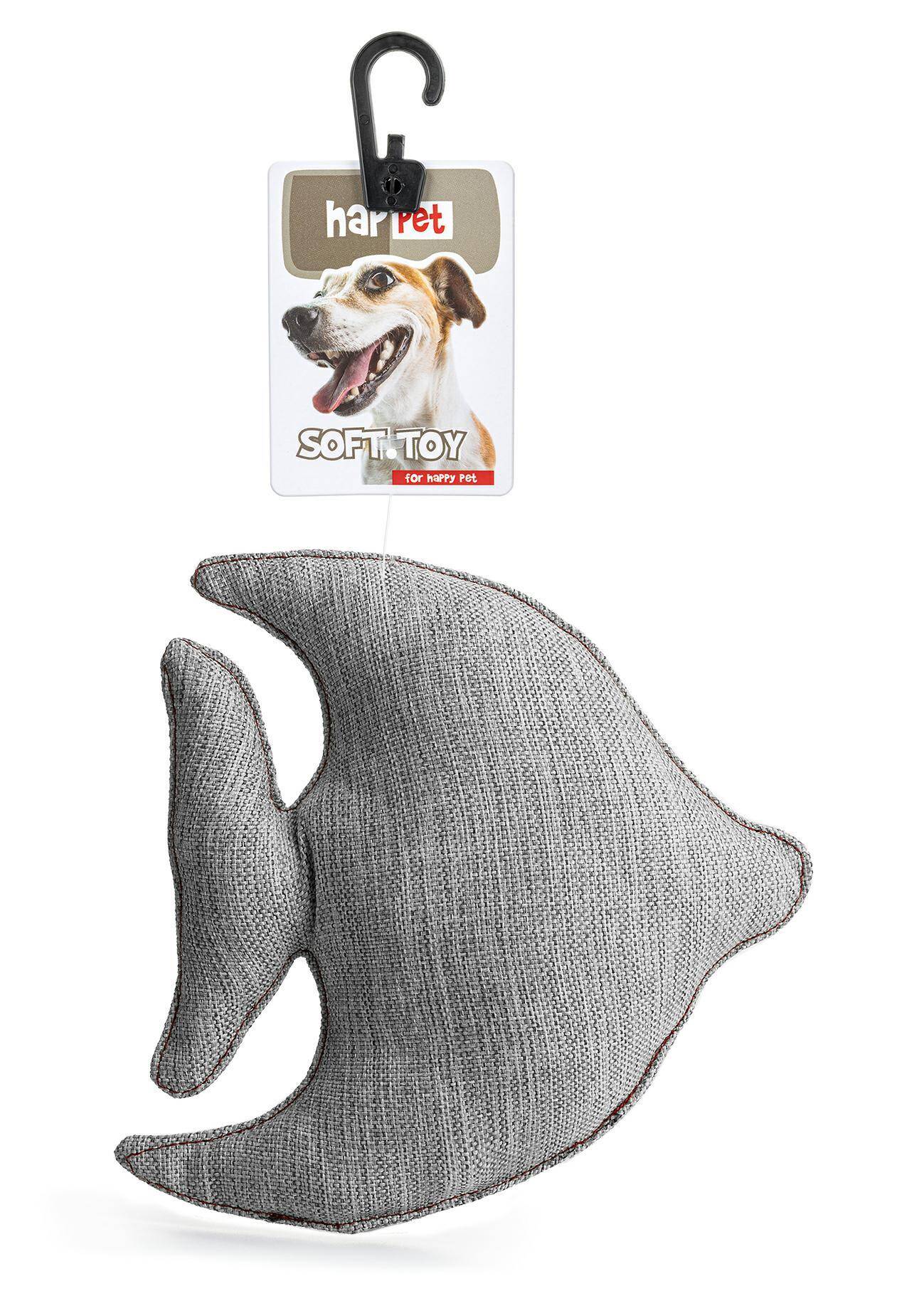 Z893 Textile toy fish light grey 19cm