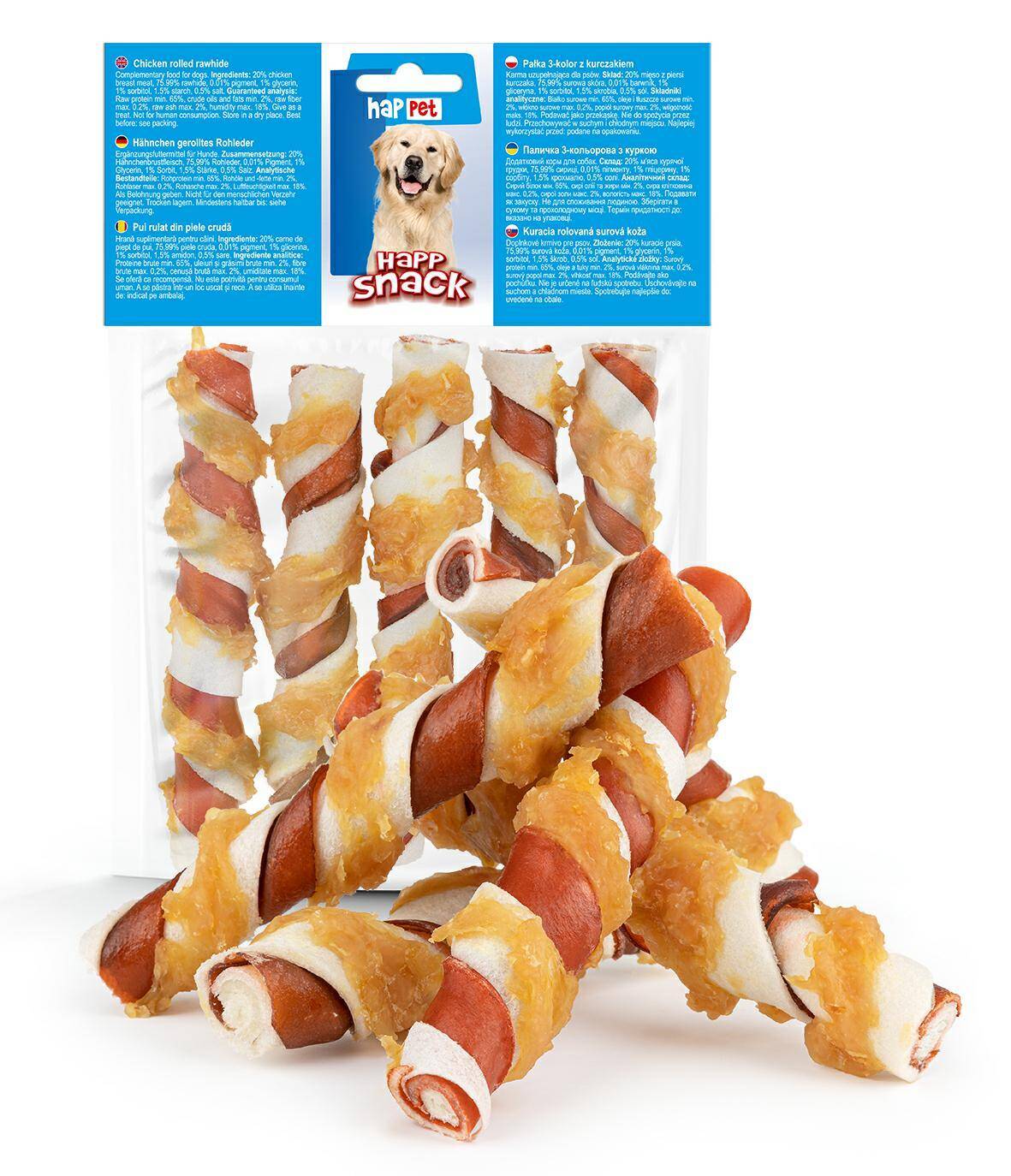 Chicken rolled rawhide - Happet GP43 - 12,5cm / 5pcs