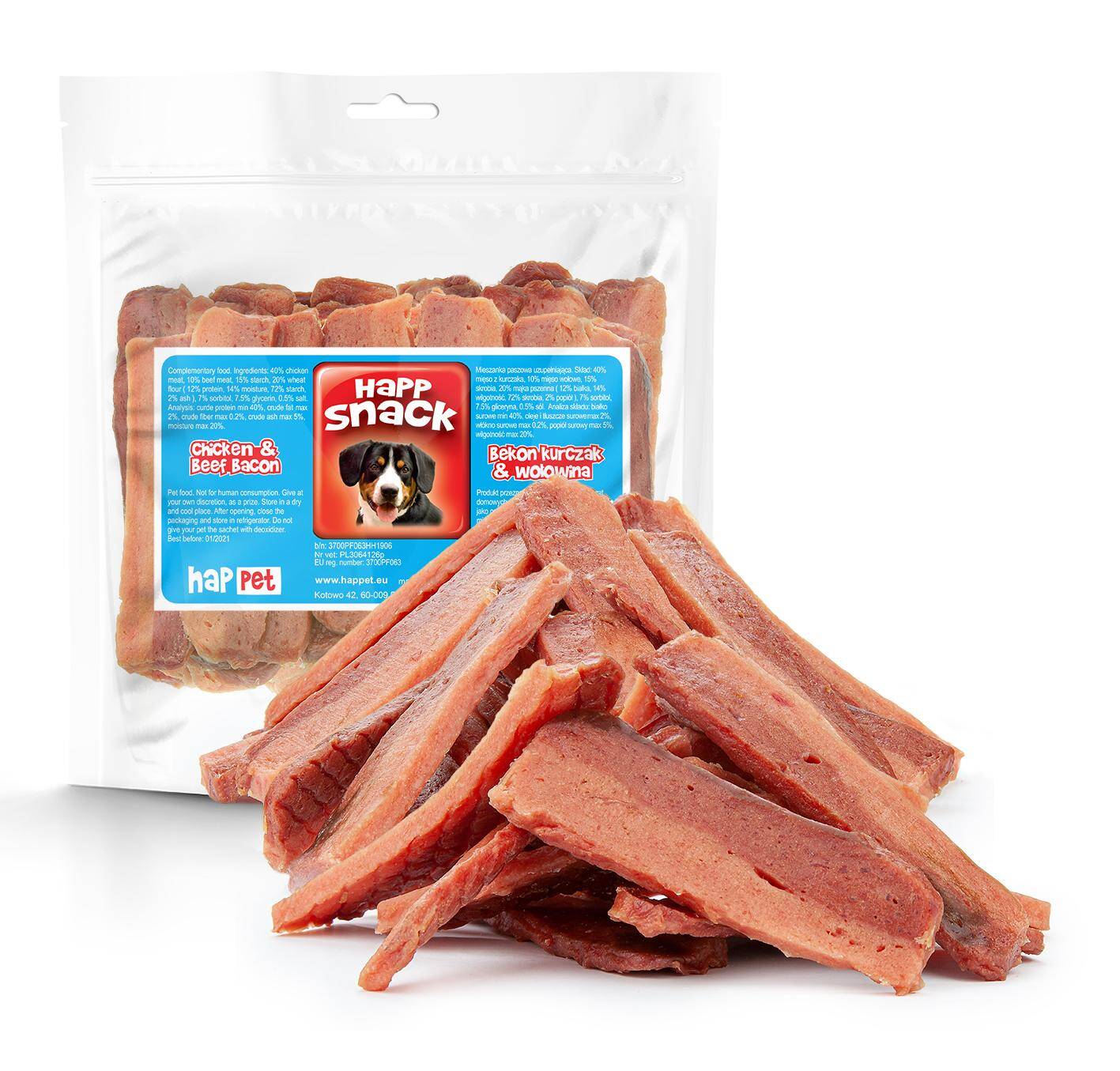 Chicken & Beef Bacon - Happet GM64 - 500g