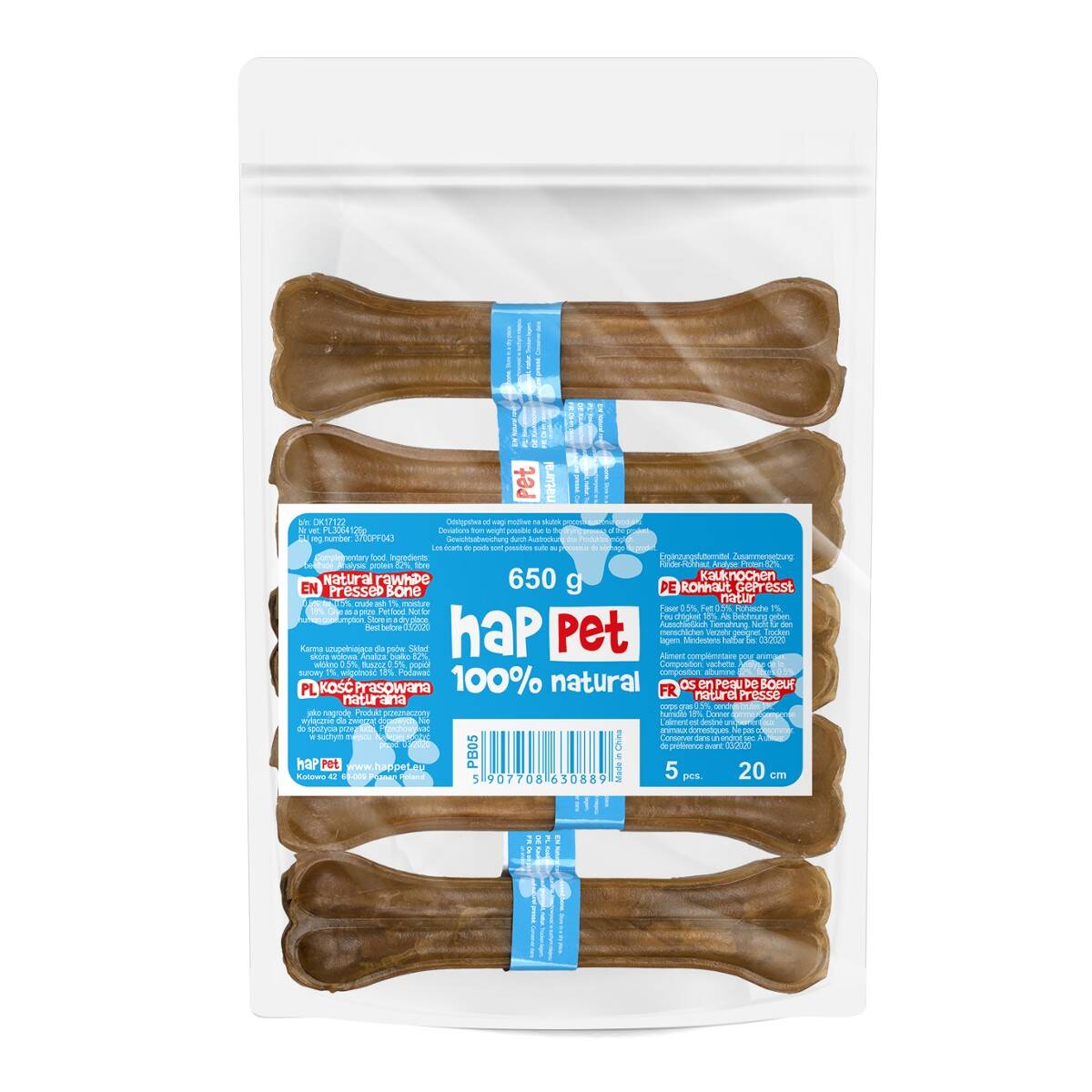Rawhide Pressed Bone - Happet PB05 - 20,0cm / 5szt.