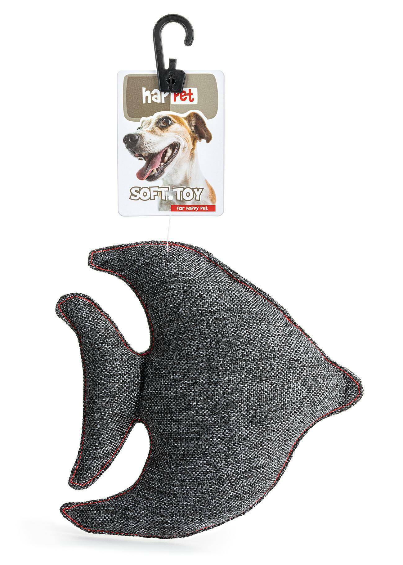 Z894 Textile toy fish dark grey 19cm