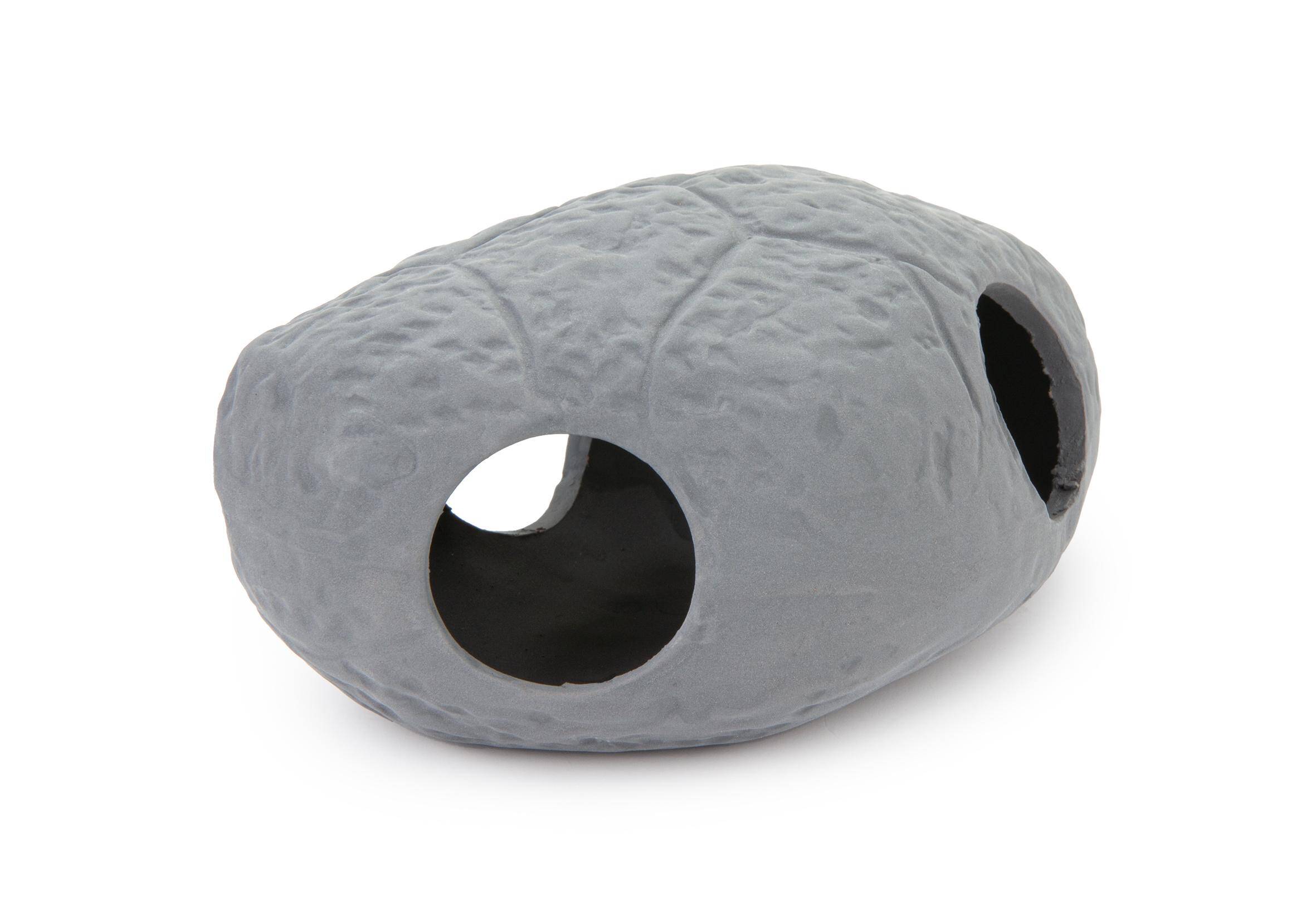 Ceramic decoration - stone with holes for aquarium and terrarium Happet U933 - 12 cm