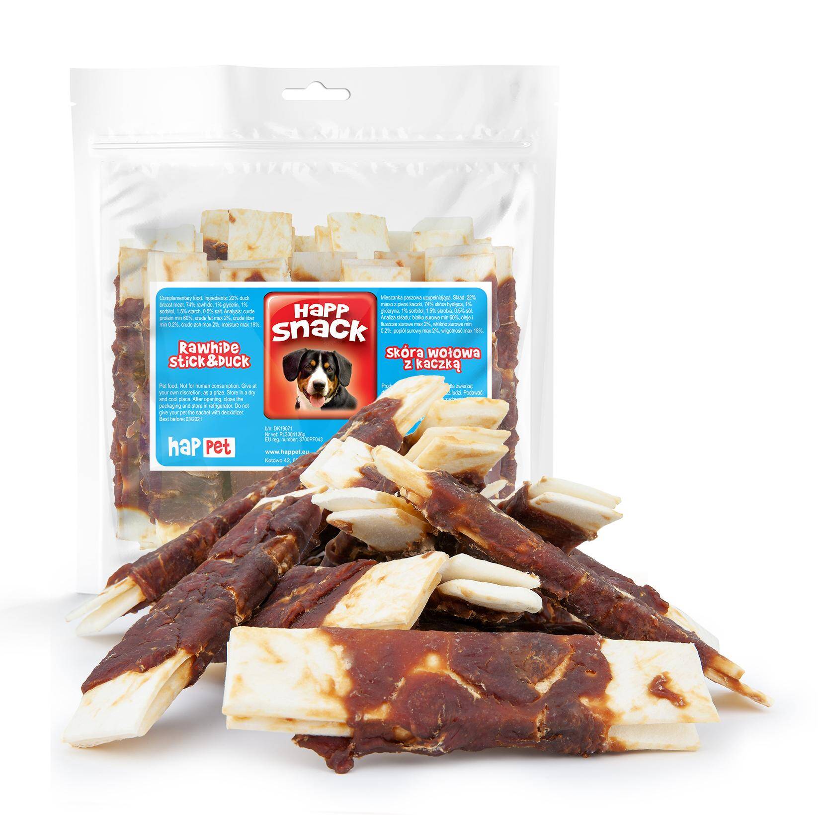 Rawhide strip with duck - Happet GM87 - 15cm / 0,5kg