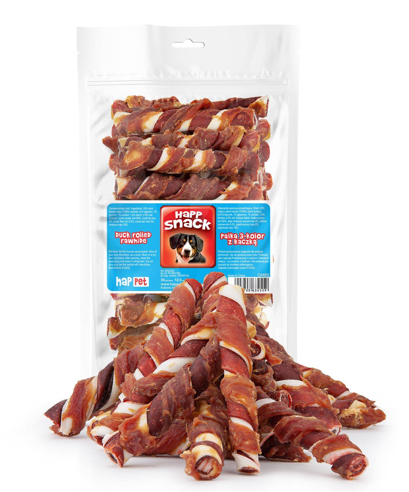 Duck rolled rawhide - Happet GM89 - 12,5cm / 30pcs