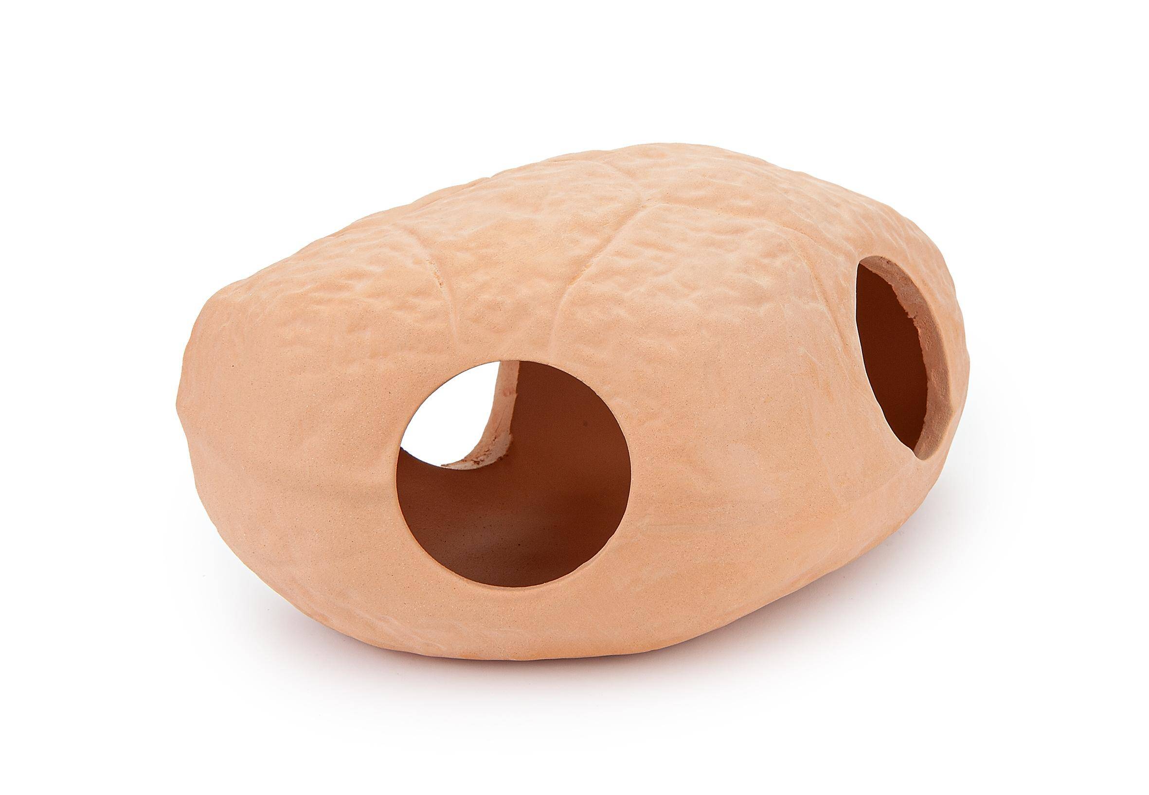 Ceramic decoration - stone with holes for aquarium and terrarium Happet U932 - 12 cm