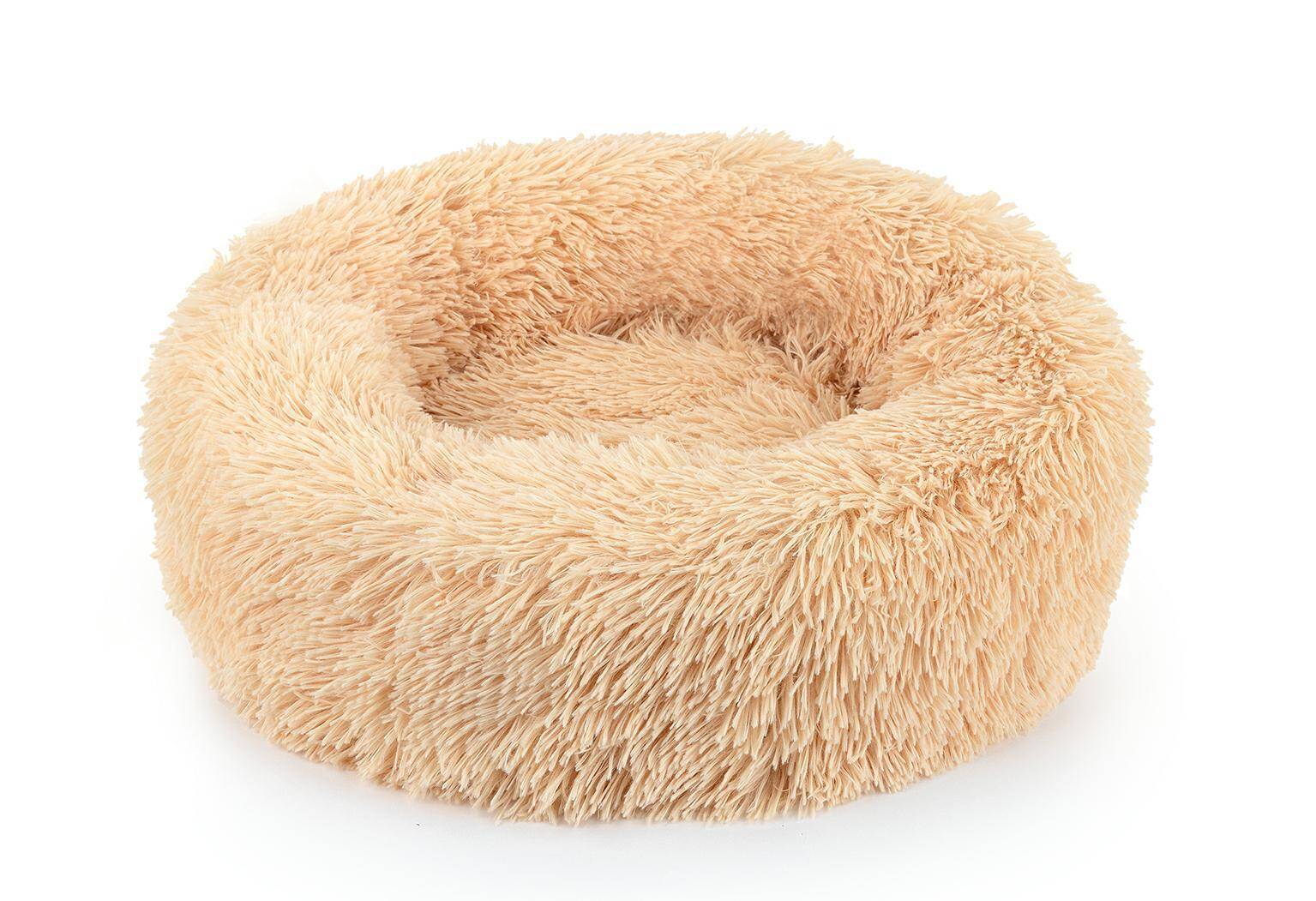 Plush pet bed beige M 60cm