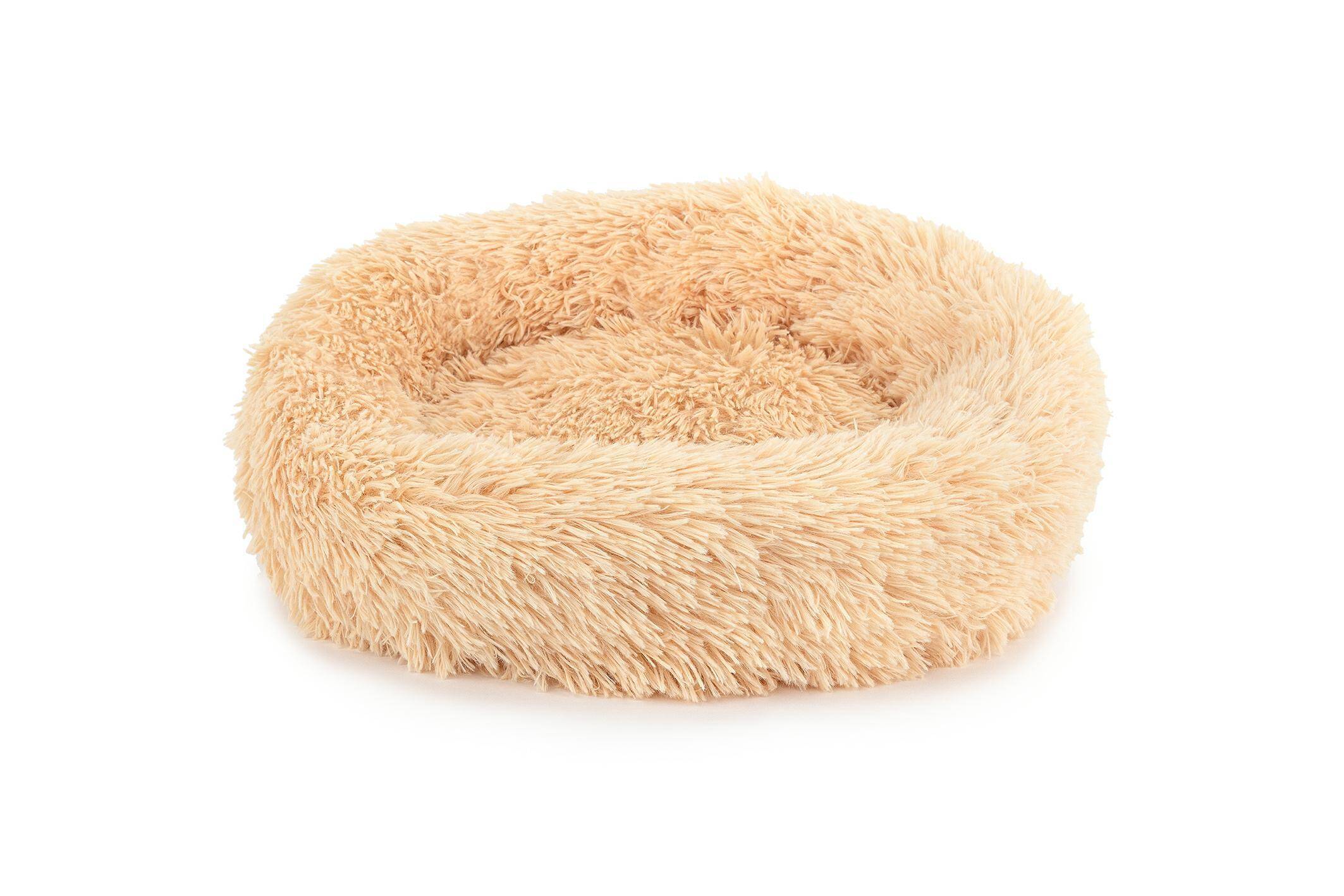 Plush pet bed beige XS 40cm