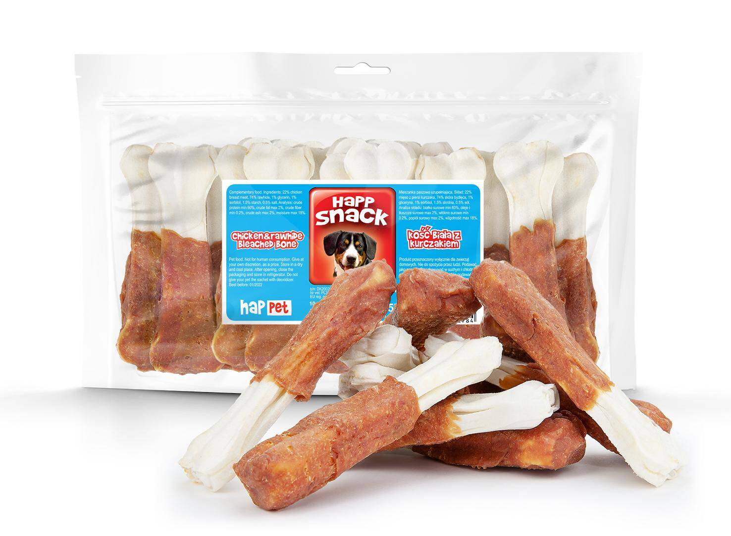 Chicken & bleached bone - Happet GM75 - 10pcs