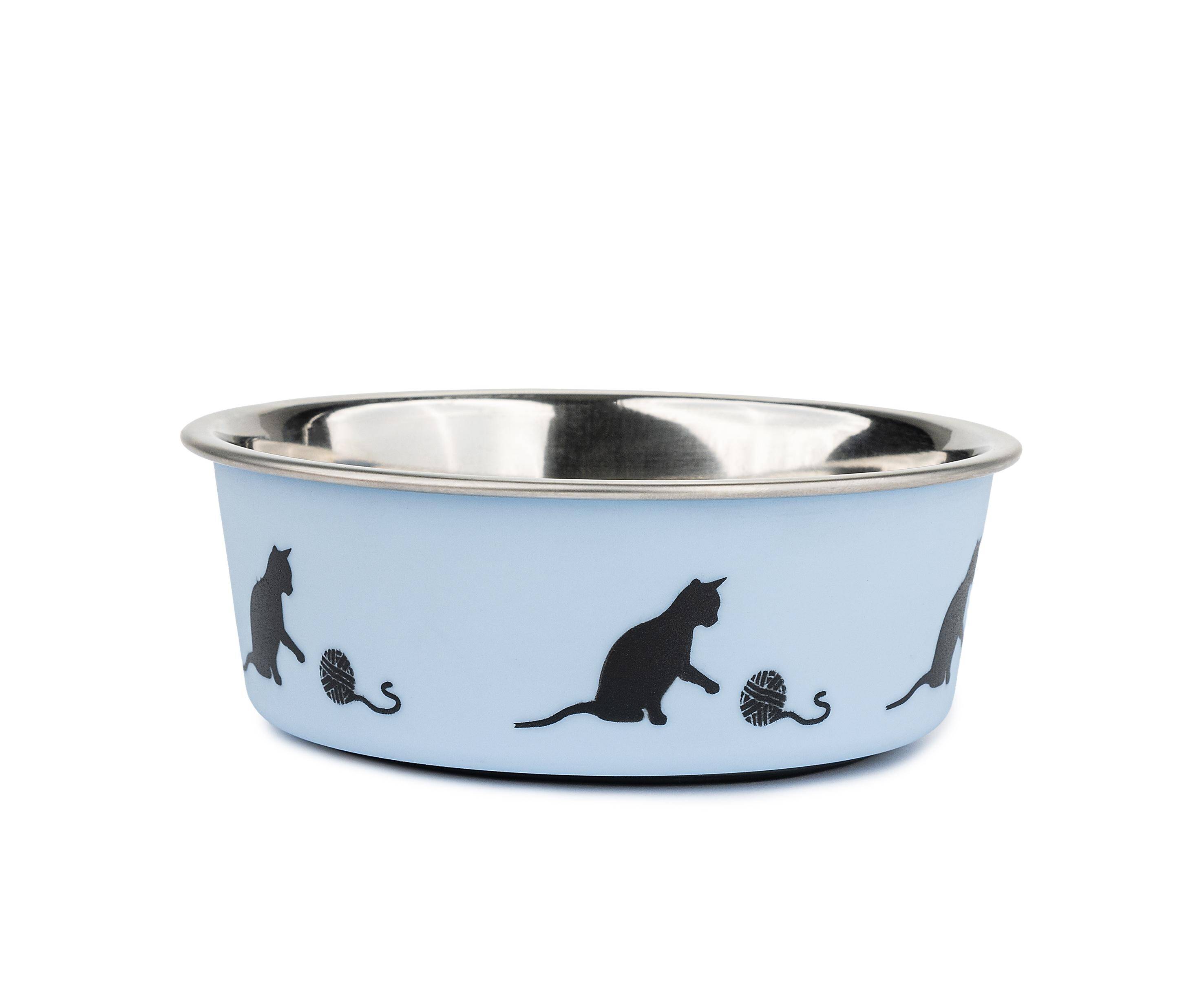 Cat Bowl 0,24L - Stainless Steel / Blue & Black - Happet