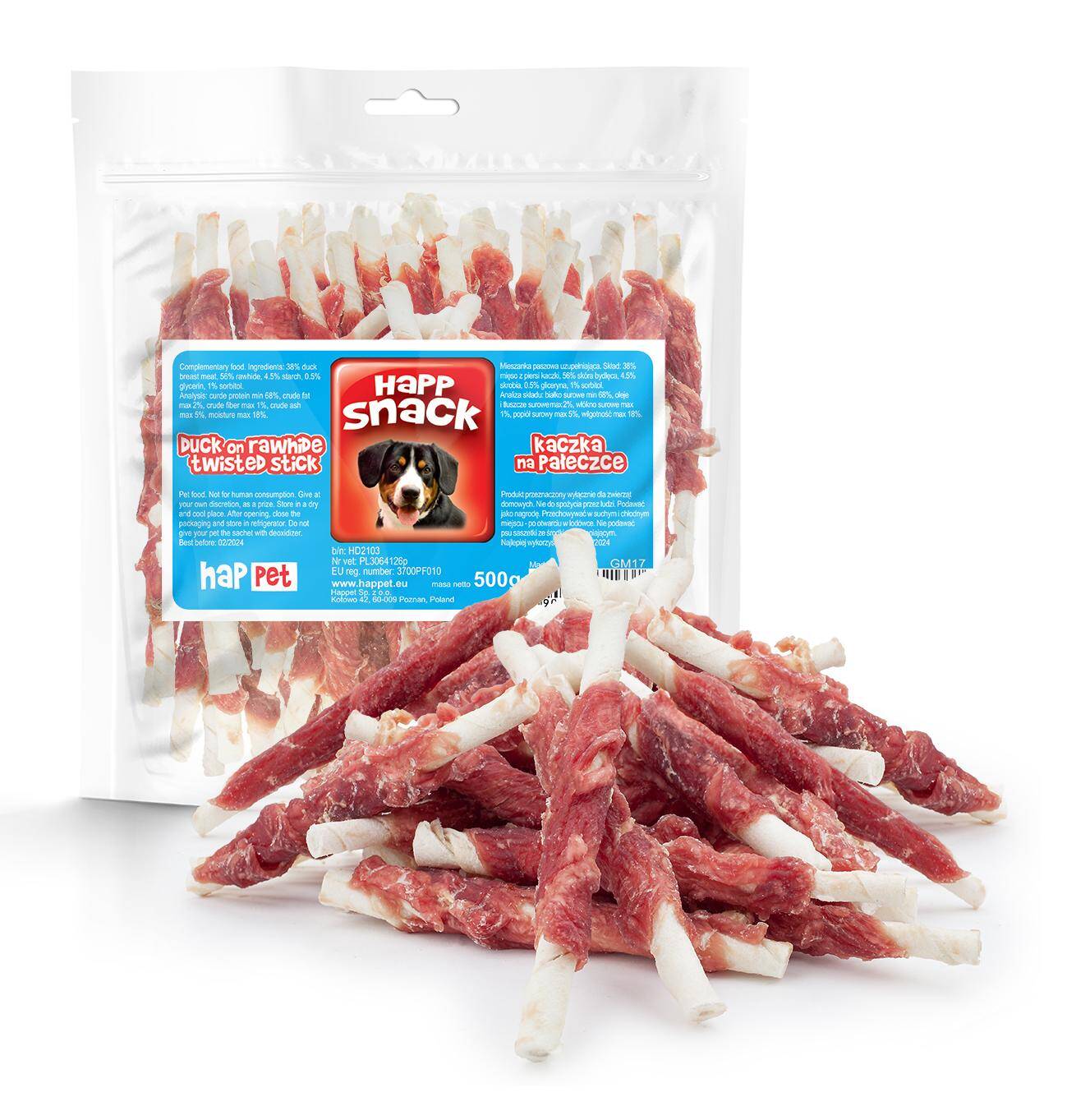 Duck on rawhide twisted stick - Happet GM17 - 500g