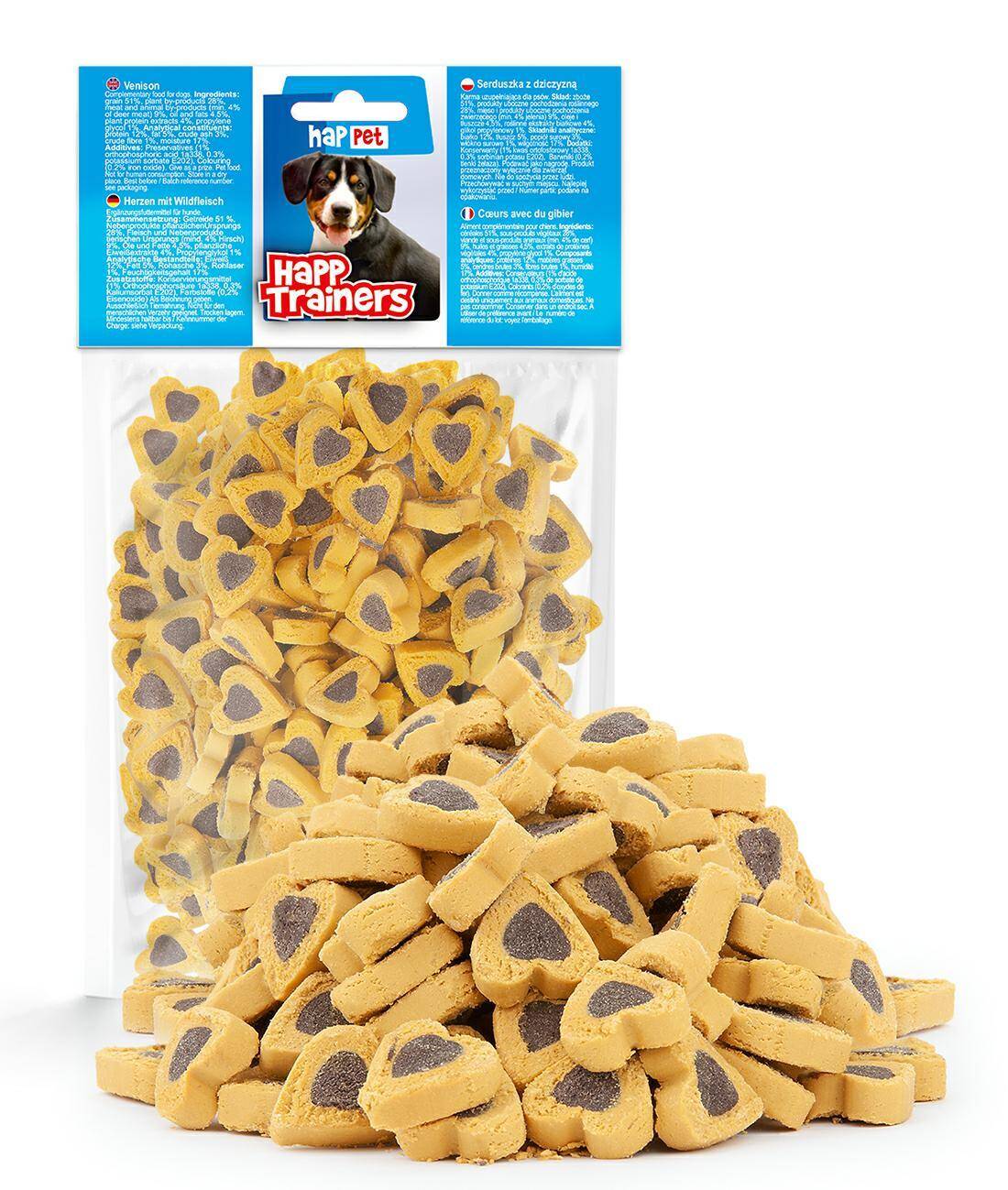 TRAINERS Venison hearts - dog treats 200g