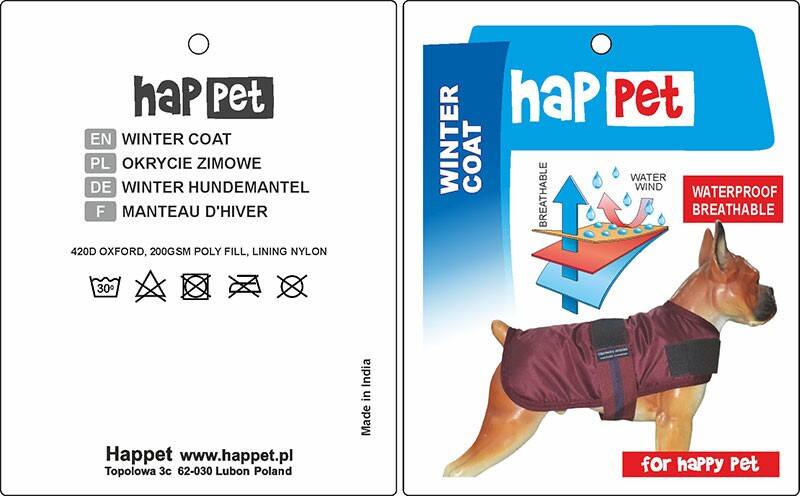 Kurtka dla psa Happet 325A niebieska L-60cm (Zdjęcie 2)