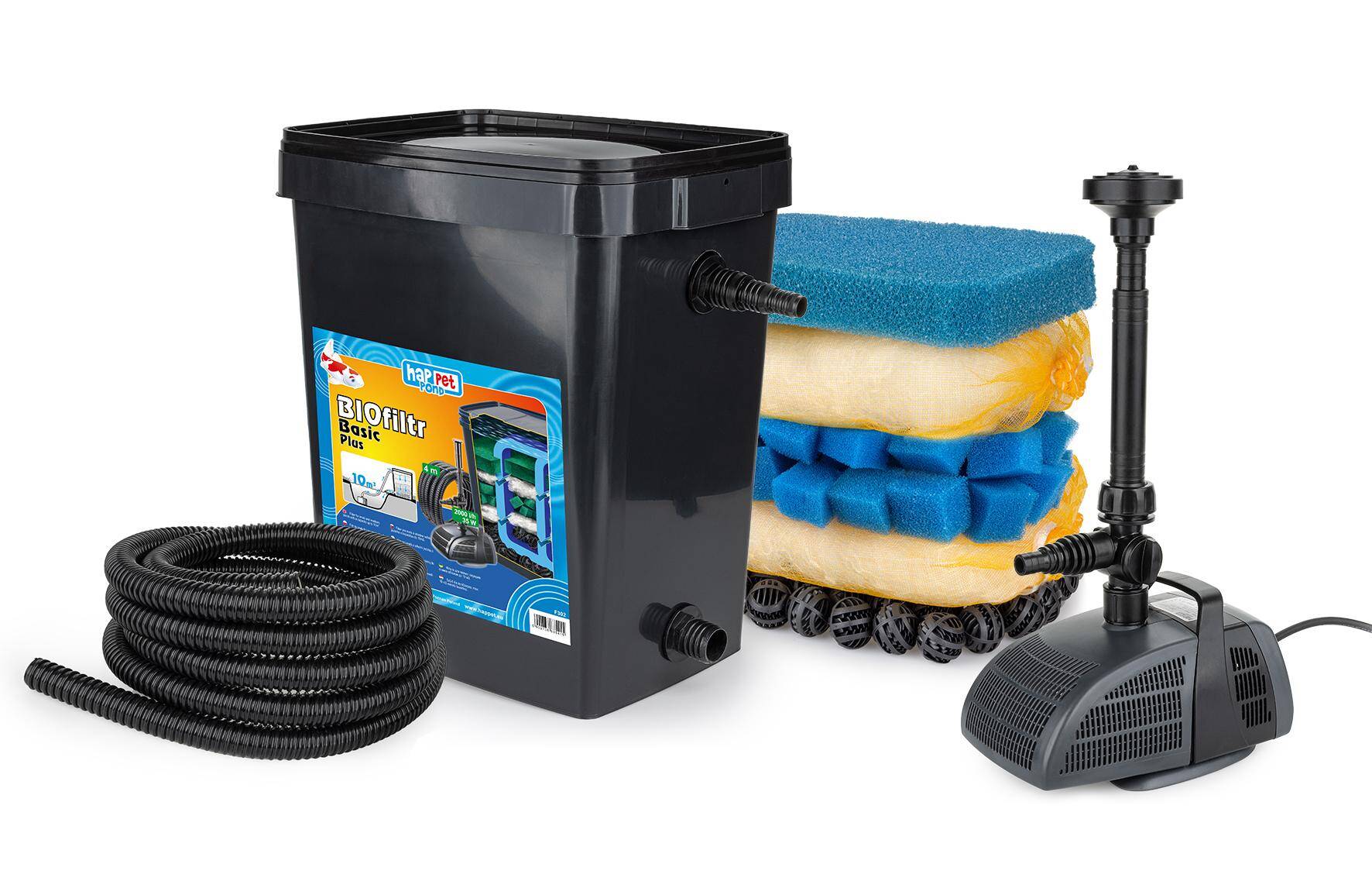 BIOfilter Plus set with pump 2000L/h and spiral hose