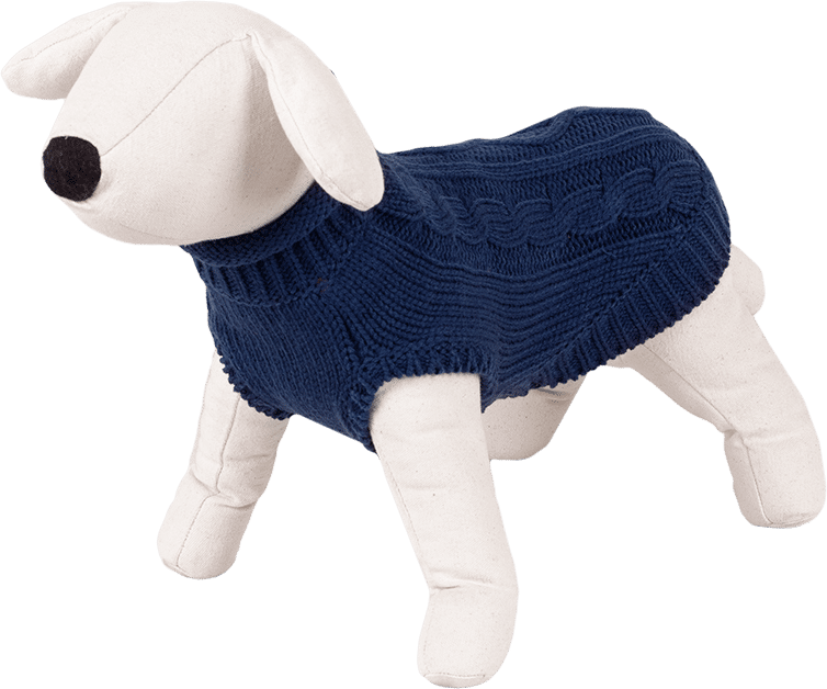 Dog Sweater / Knitted Pattern - Happet 500L - Blue L - 35cm