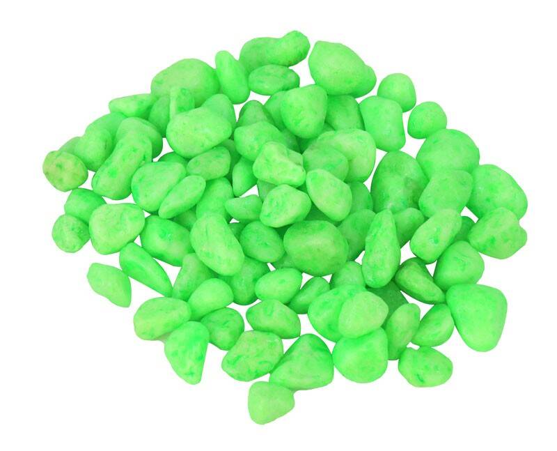Dekorativer Aquarienkies Happet fluo. grün 0.7cm 0.5kg (S-E078YW)