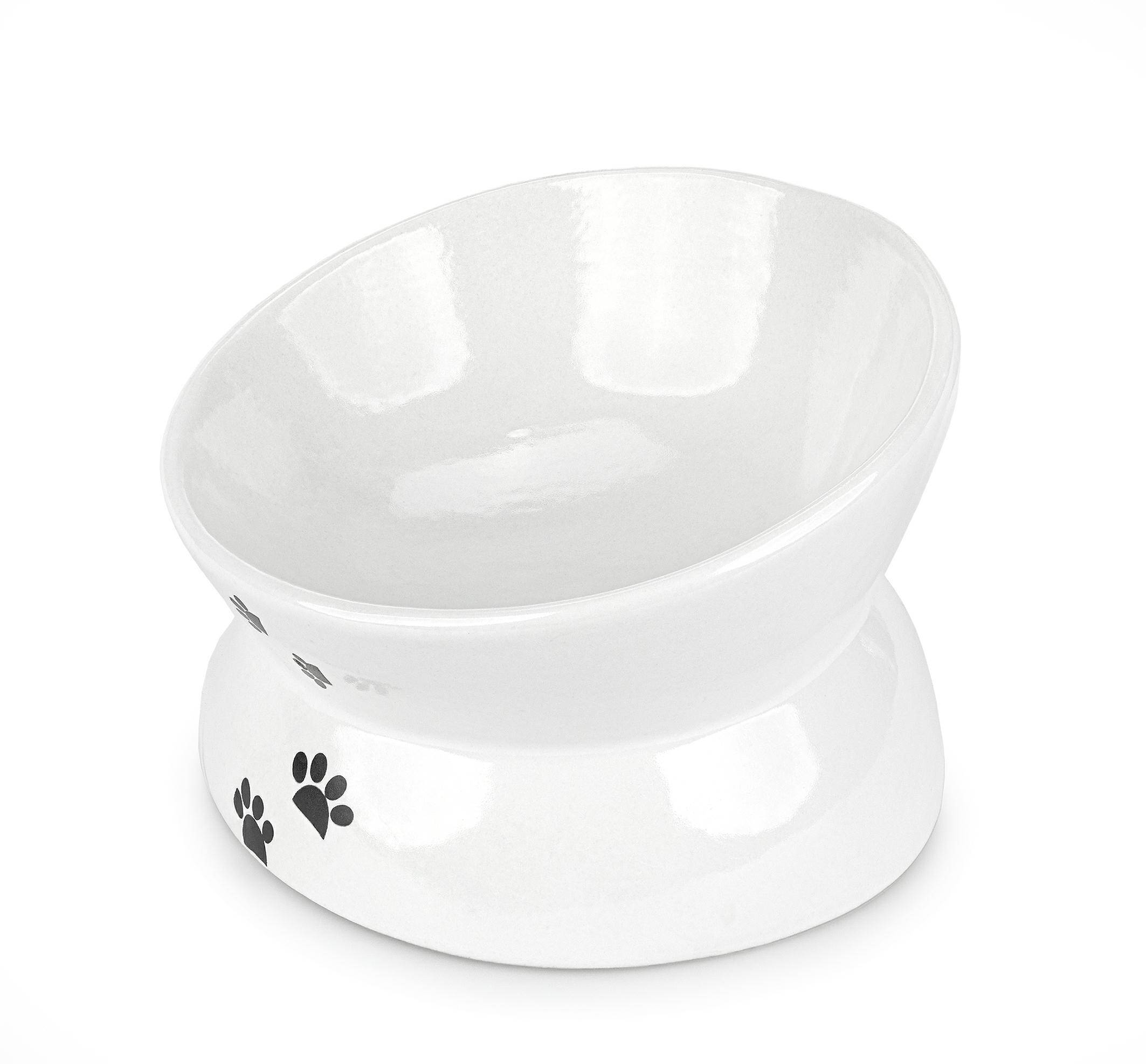 Ceramic raised bowl 13.5cm white