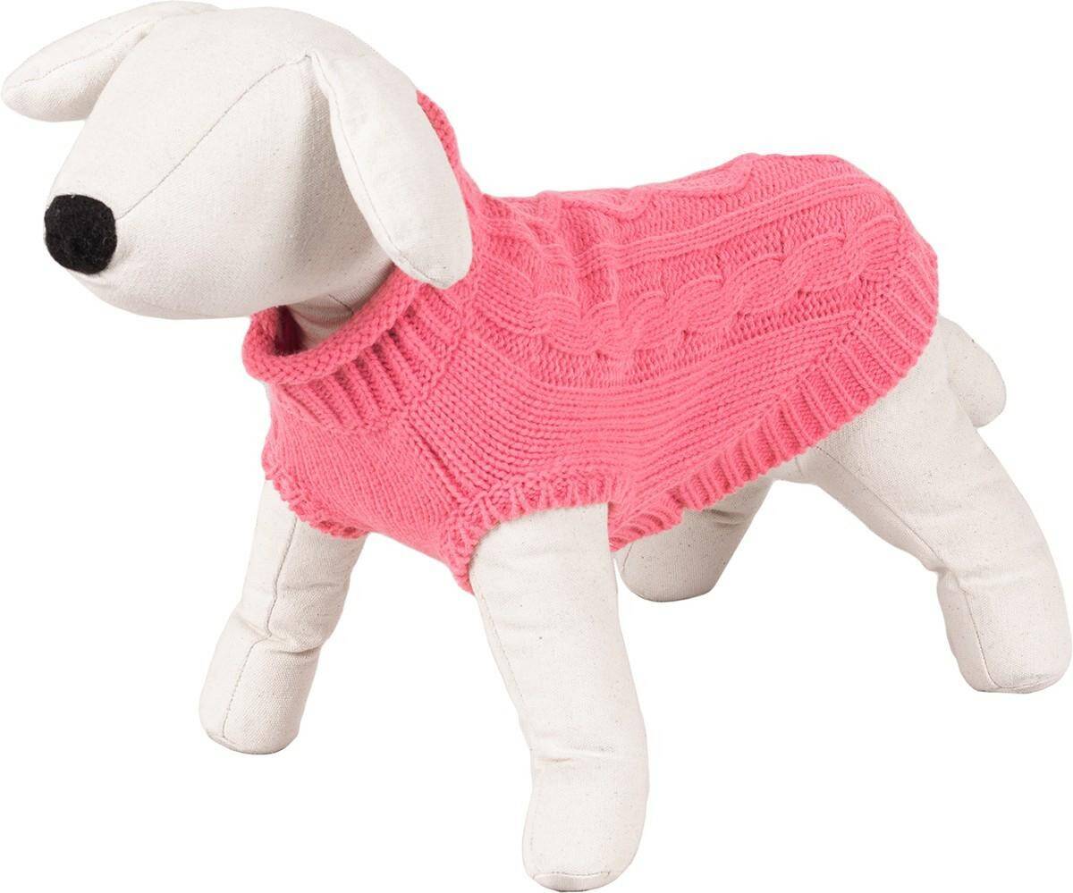 Pullover mit Zöpfenmuster für einen Hund der Größe S Happet 490S rosa  S-25cm (Z-490SRH)
