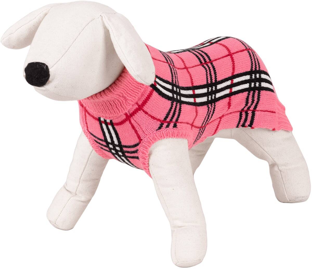 Dog Sweater / Checkered Pattern - Happet 470S - Pink S - 25cm