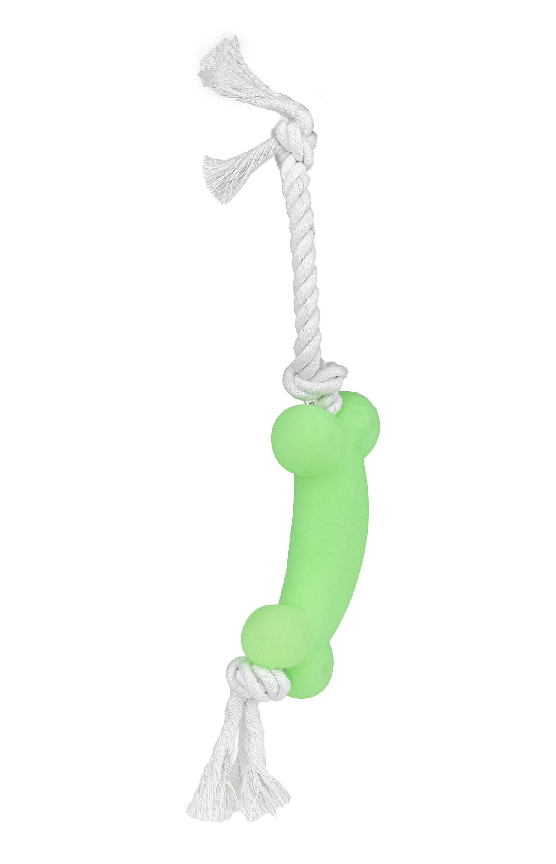 Zabawka sznurek + kość Happet Z535 zieleń (Zdjęcie 1)