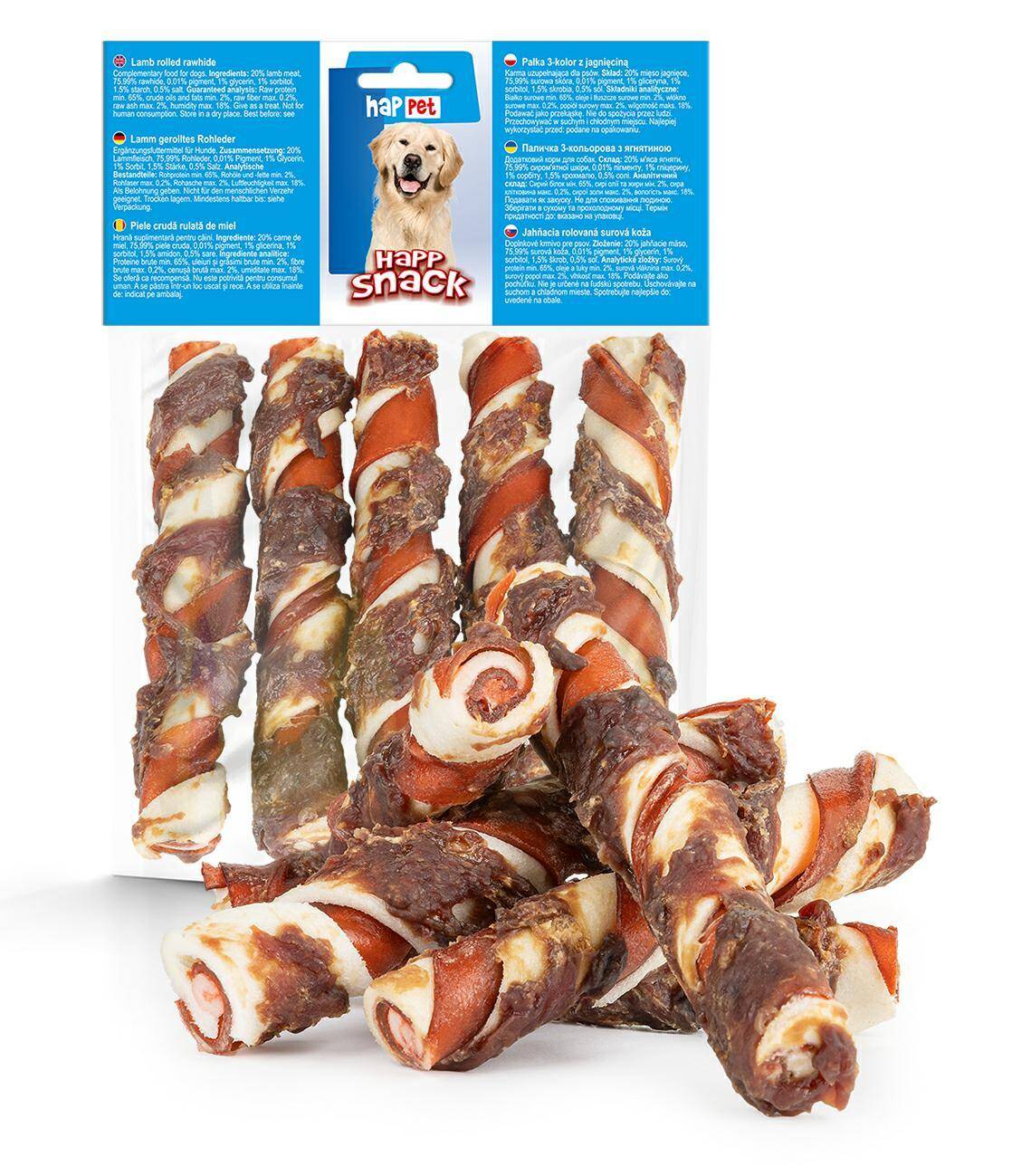 Lamb rolled rawhide - Happet GP45 - 12,5cm / 5pcs