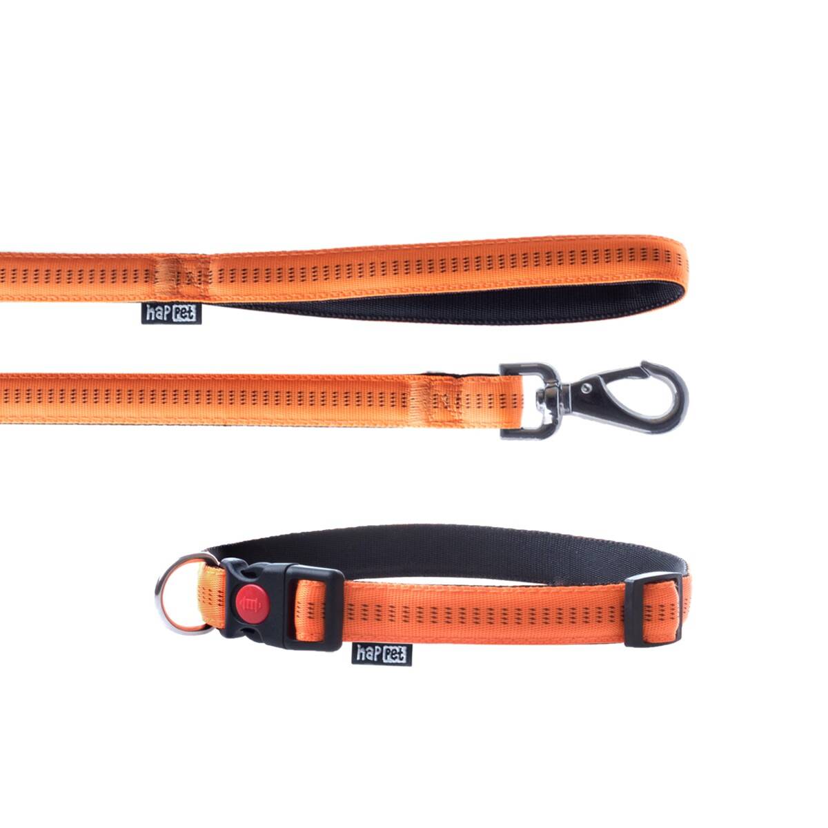 Nylon Hundeleine und Halsband Set Soft Style Größe L  Happet orange  2cm (Z-JP43JJ)