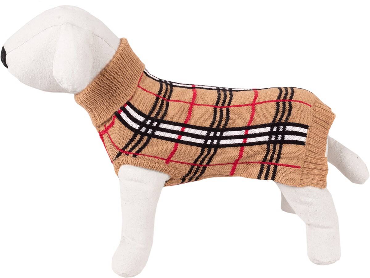 Sweterek dla psa Happet 360S beż krata S-25cm (Zdjęcie 2)