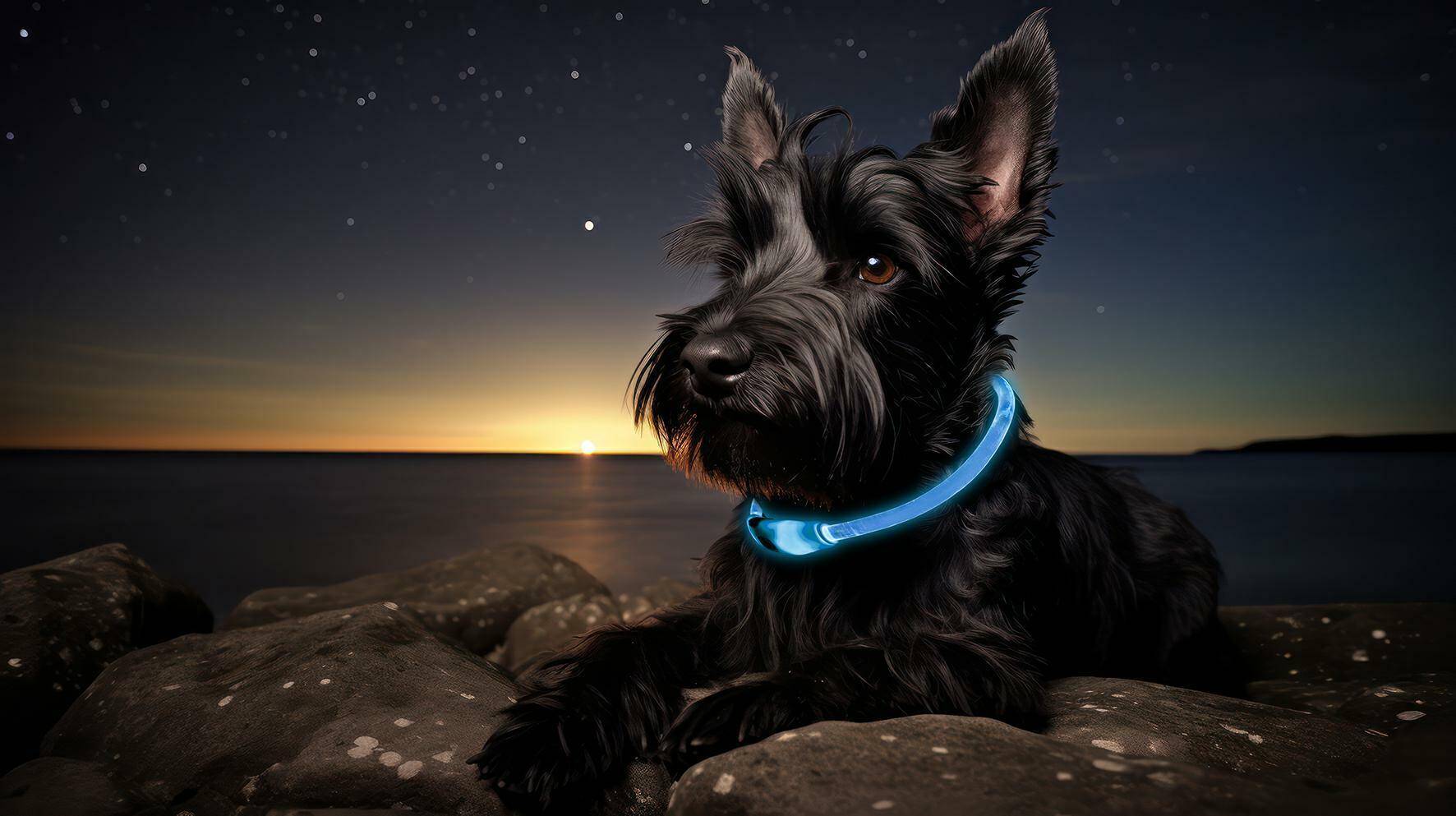 LED Dog collar blue M (Photo 3)