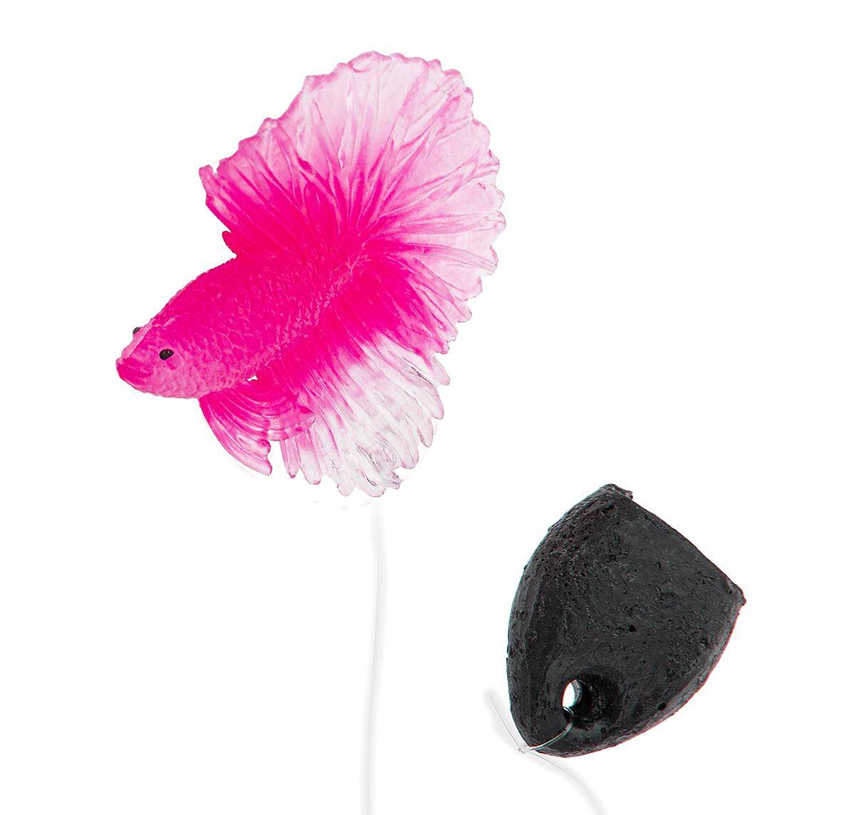 Aquarium pink betta fish decoration Happet 015D 5 cm