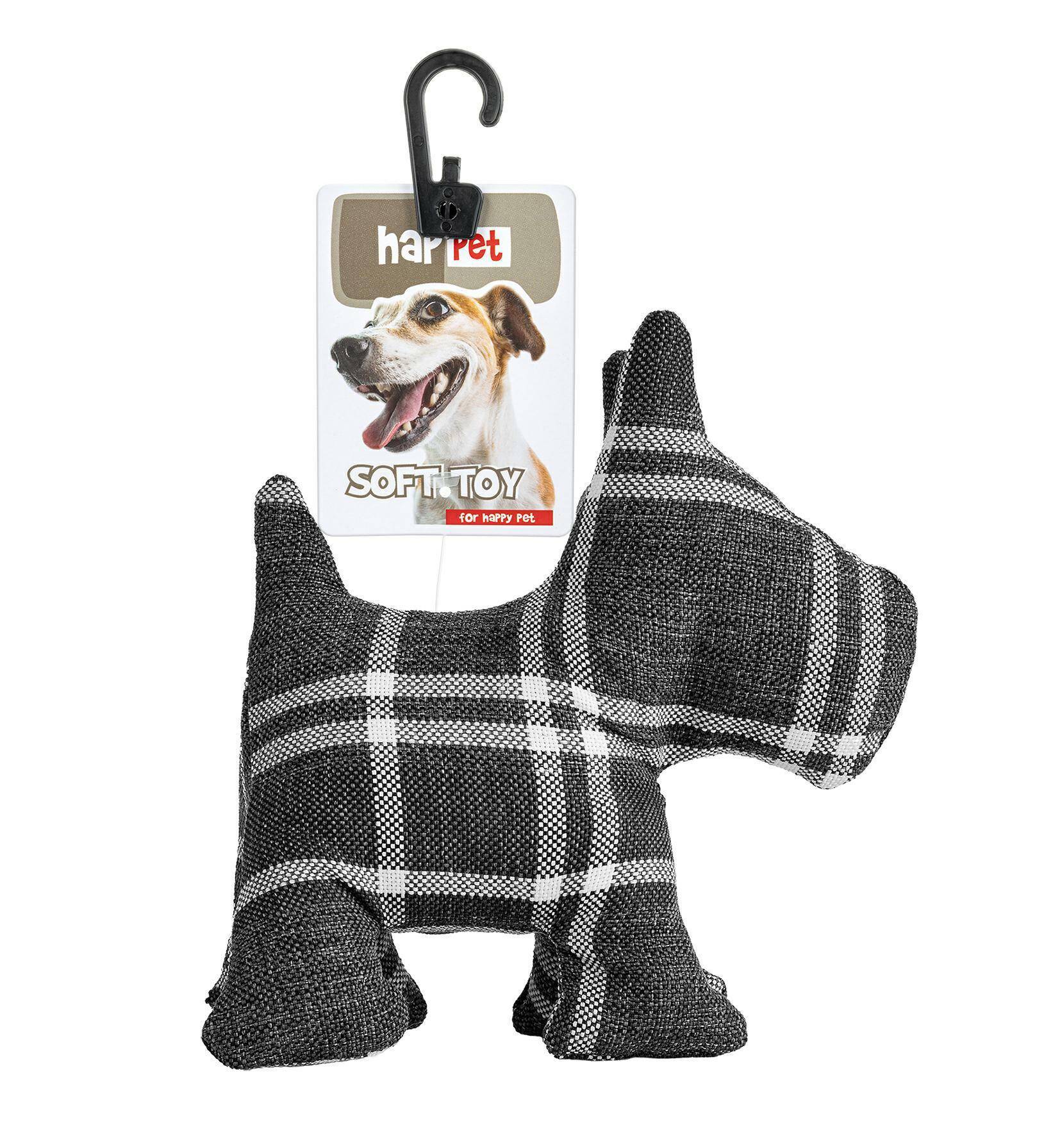 Z889 Textile toy terrier grey stripe 20cm