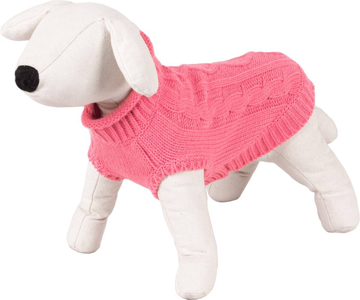 Pullover mit Zöpfenmuster für einen Hund der Größe M Happet 490M rosa M-30cm (Z-490MRH)